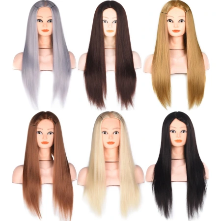 Wig model, hair bun, braiding practice, teaching head model, hairdressing, cutting and styling teaching wig head model Wig model, hair bun, braiding practice, teaching head model, hairdressing, cutting and styling teaching wig head model